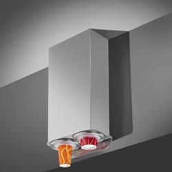 Doppio Dispenser porta bicchieri & Dispenser per coperchi - con 2 dispenser - Plastica - da parete