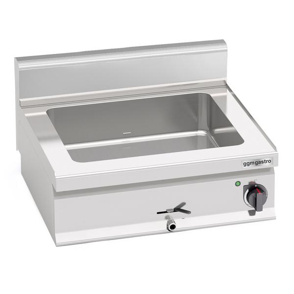 Elektrische bain-marie - 1,2 kW - 6x GN 1/4 - met spatscherm - met aftapkraan