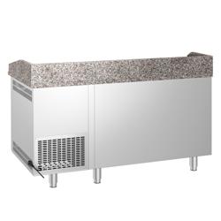 Pizzakylbänk PREMIUM - 1600x800 mm - granitskiva - med 2 dörrar & 3 lådor