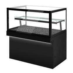 Mostrador para tartas TORONTO - 1500mm - frente negro - iluminación LED - 2 estantes