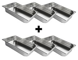 Recipiente GN de ​​acero inoxidable 1/1 - profundidad: 65 mm