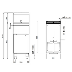 Friteuză pe gaz - 20 litri (17,5 kW)