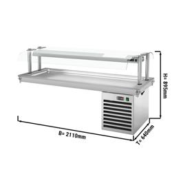 Upotettava kylmälevy - 2100 mm - +2–+8 °C - 6 x GN 1/1 - 700 W - kaksipuoleinen lasisuoja