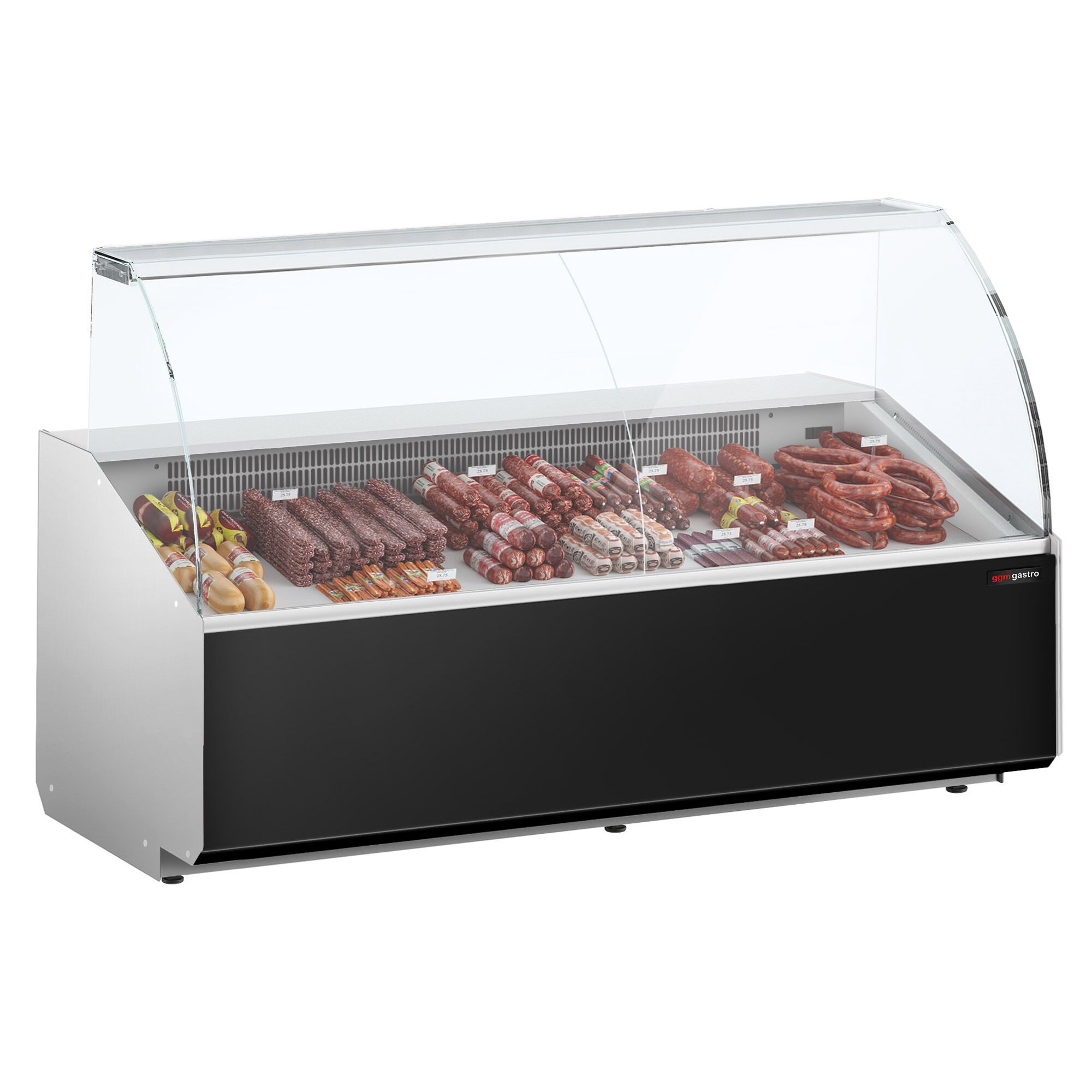 Comptoir vitrine réfrigérée - 2506x979mm - +2/+6°C - 512L - Façade noire