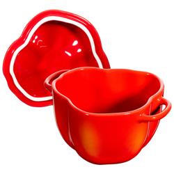 STAUB | CERAMIQUE - Kookpot - Paprikavorm - Ø 110mm - Keramiek - Oranje-Rood