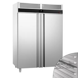 Jääkaappi Ruostumaton teräs PREMIUM - GN 2/1 - 1 350 l - +2…+8 °C - mitat 2 ovea