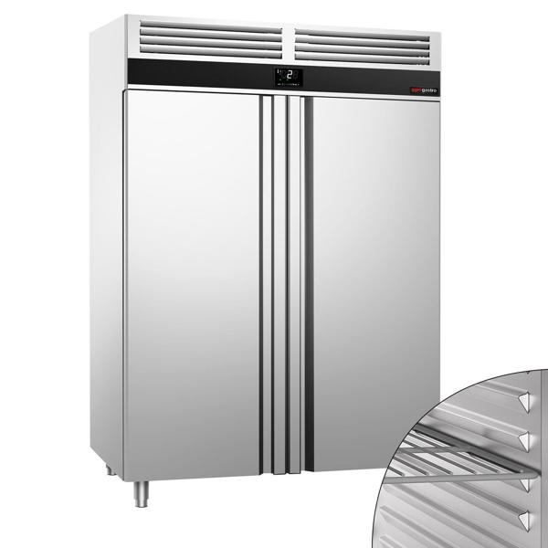 Kylskåp Rostfritt stål PREMIUM - GN 2/1 - 1400 mm - 1350 liter - ned till -2 °C - med 2 dörrar