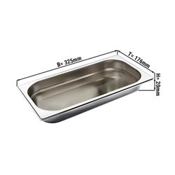 Bac GN 1/3 en inox – Hauteur : 20 mm