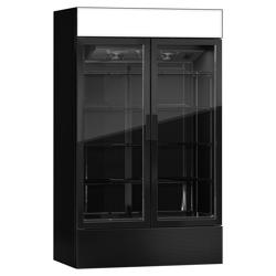 Frigo per bibite - 1200 litri - design senza telaio - con 2 porte in vetro e display pubblicitario