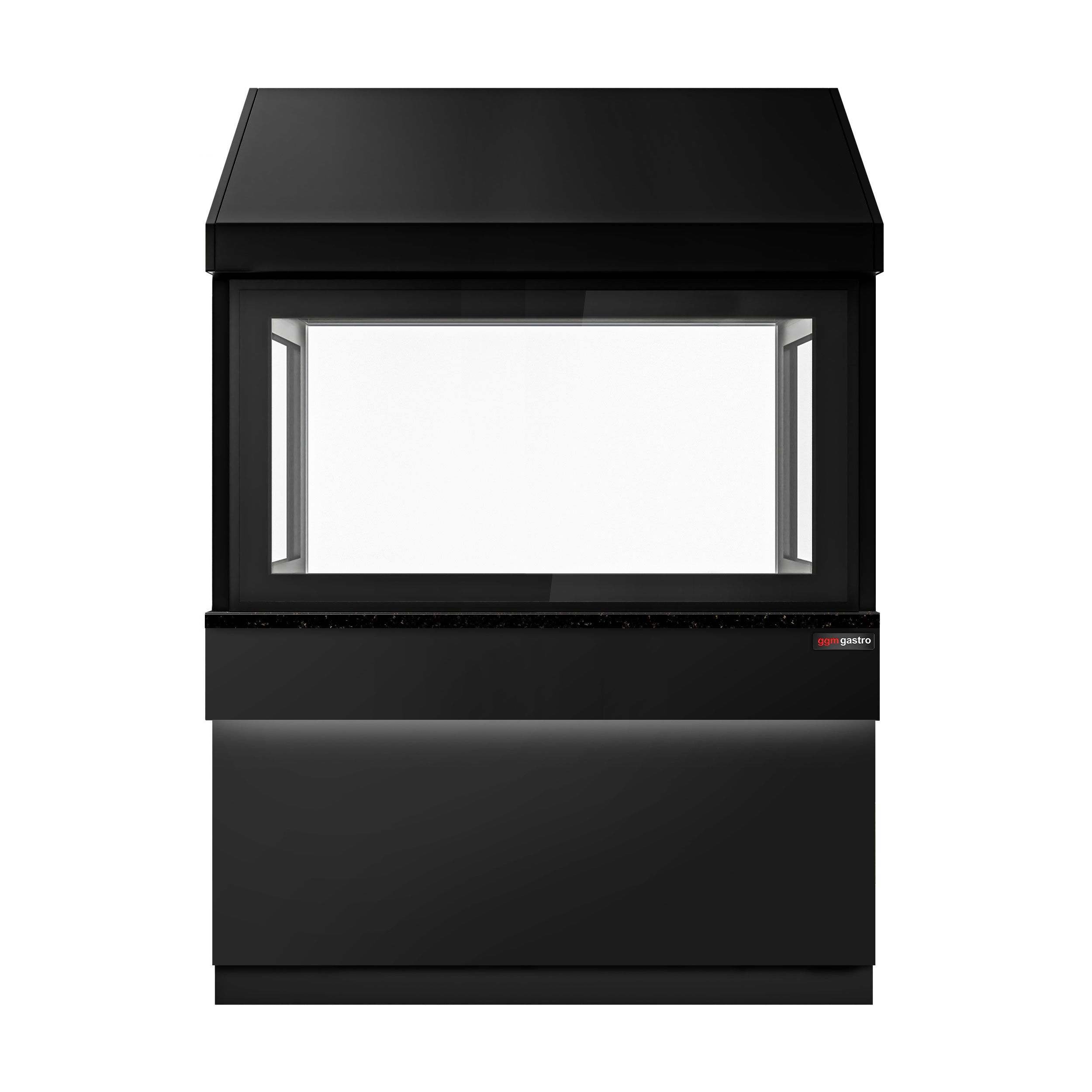 Élément neutre pour grills à charbon de bois TORONTO – 1500 mm – façade noire – plan de travail en granit noir