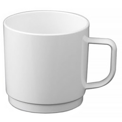 Cană din policarbonat pentru cafea şi lapte, albă - 200 ml - 50 bucăți