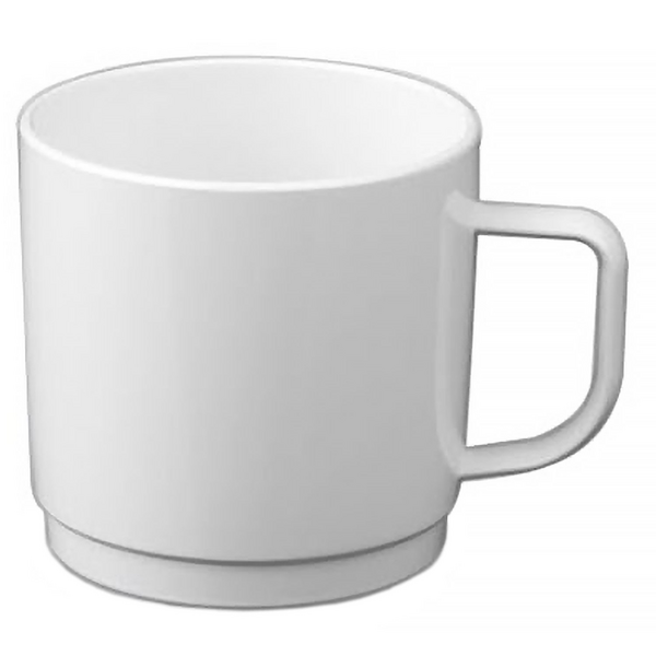 Polykarbonat te / kaffekopp, vit - 200 ml - set med 50 stycken