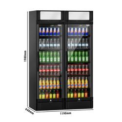 	(2 pieces) Beverage refrigerator - 690 liters - with 2 glass doors & advertising display