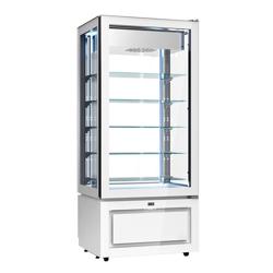 4-Sided Glass Display Freezer - 457L - 805mm - Double glazing - square - with 5 glass shelves - 1 glass door front - White