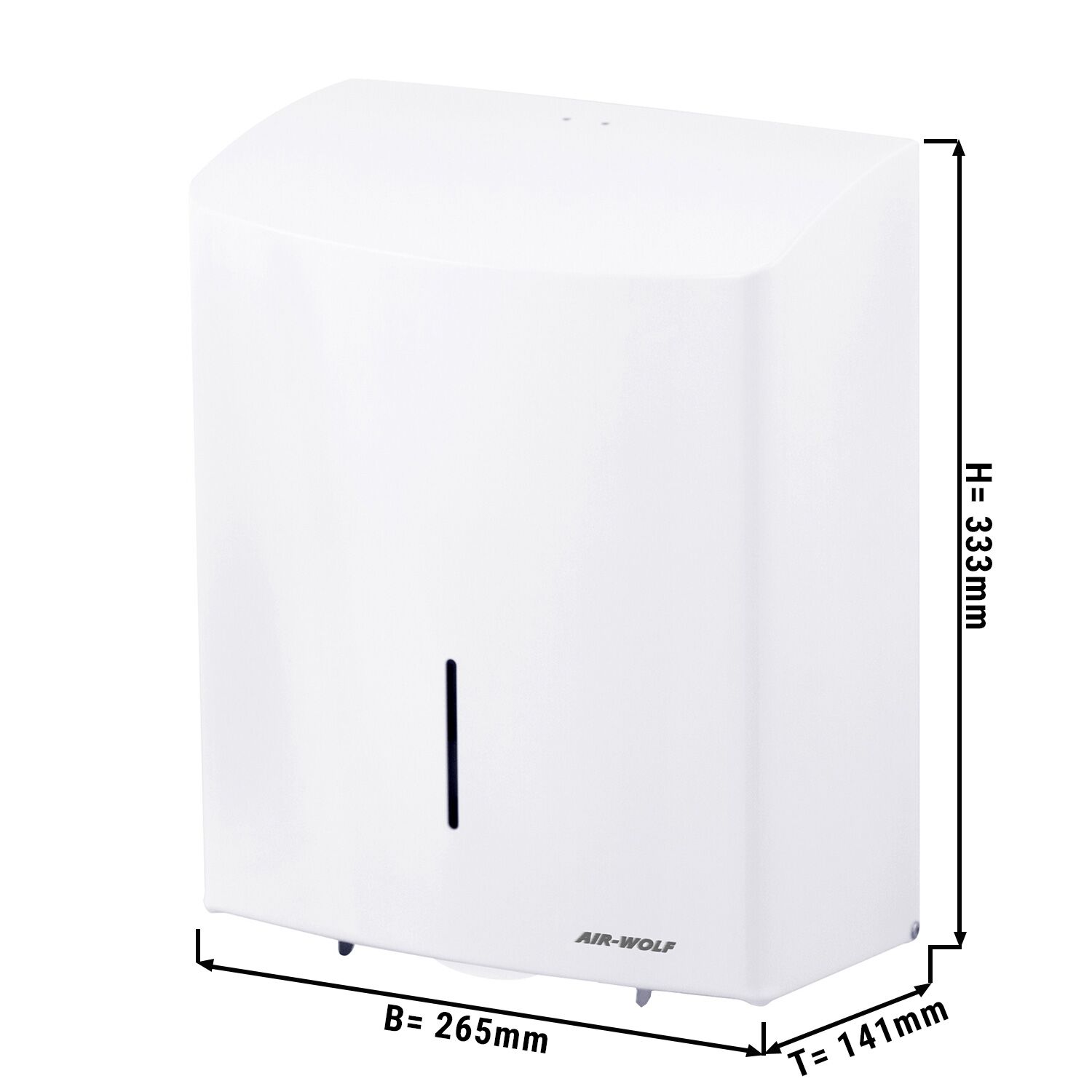 AIR-WOLF | Distributeur de serviettes en papier duplex - pour 3 rouleaux ménagers ou 1 grand rouleau - inox - Blanc