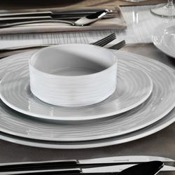 (24 pieces) Sea Wave Dessert & Salad Bowls – Porcelain - 120 x 120 mm - White