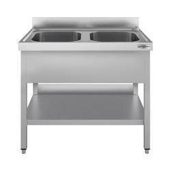 ECO mosogatóegység - 1000x600mm - alaplappal és 2 mosdókagylóval középen