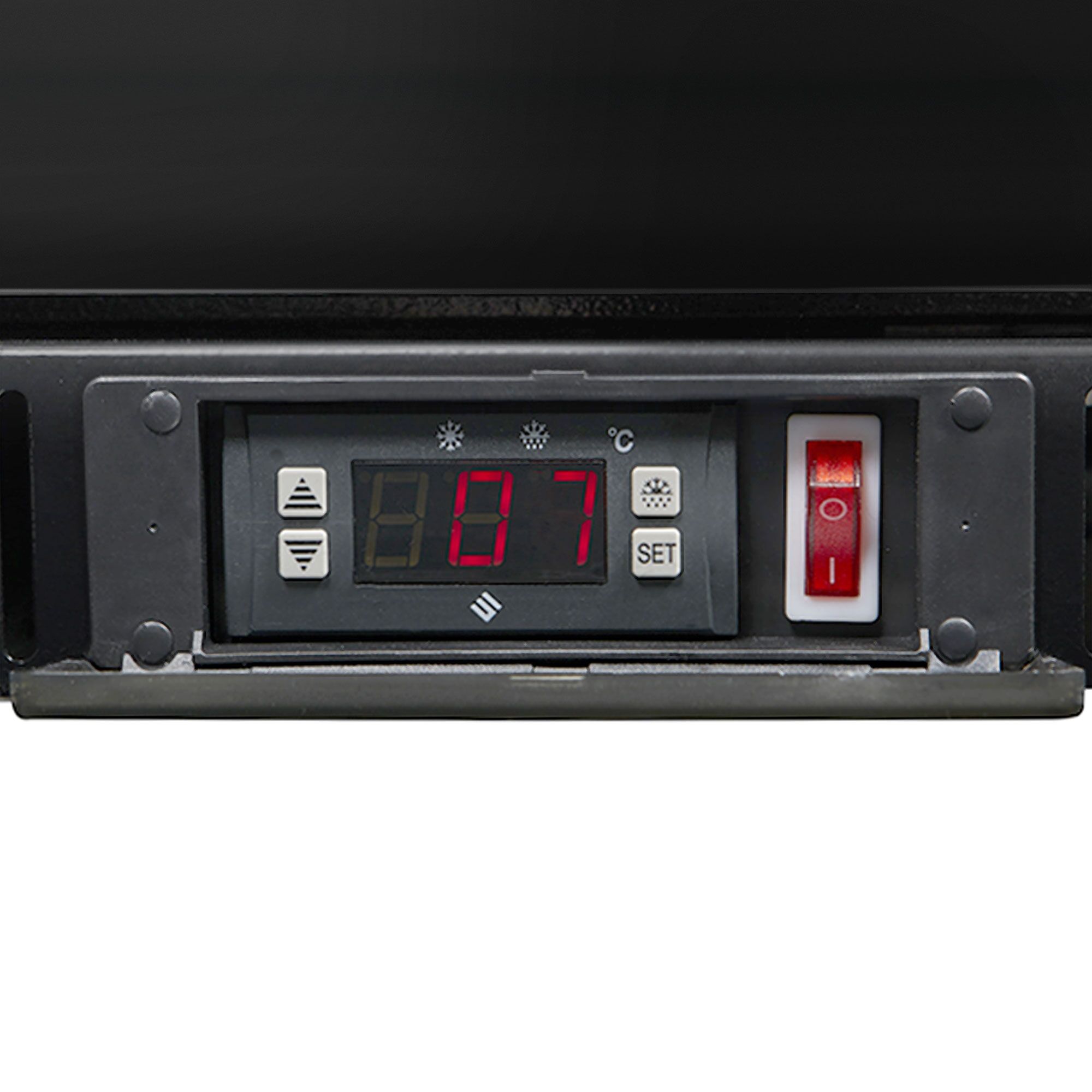 GASTRO-COOL | Réfrigérateur de bar - 900 mm - 200 Litres - avec 2 portes vitrées battantes - Noir    