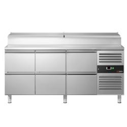 Přípravný chladicí stůl PREMIUM - 1795x700 mm - 6 zásuvek - pro 8× GN 1/3 nádoby