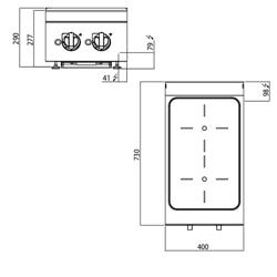 Fornello a induzione - 7 kW - 2 piani di cottura