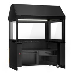 Neutral Element for Commercial Charcoal & Gas Grill - 1910x880x2100mm - Black Granite worktop - with LED lighting
