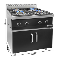 Masina de gatit 6x arzătoare (23 kW) cu flacara de veghe incl. suport 2 usi