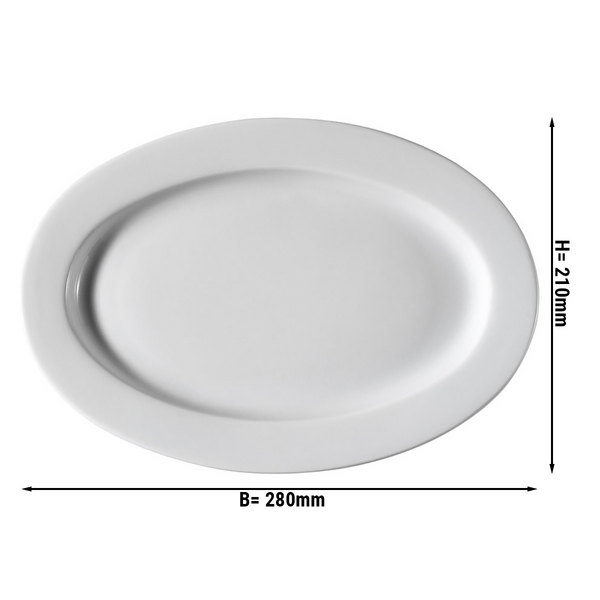 (24 db) PERA Fehér - Tányér ovális - 28 cm