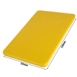 Planche à découper - 325x530mm - Épaisseur: 20mm - Conforme HACCP - PEHD 500 - Jaune