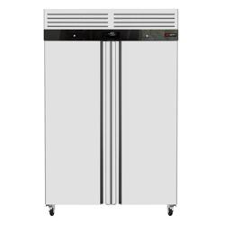 Vrieskast RVS ECO - 1340mm - 770liter - tot -18°C - met 2 deuren - geforceerde koeling, automatische ontdooiing, slot, omkeerbare deur, roosters & rvs rails