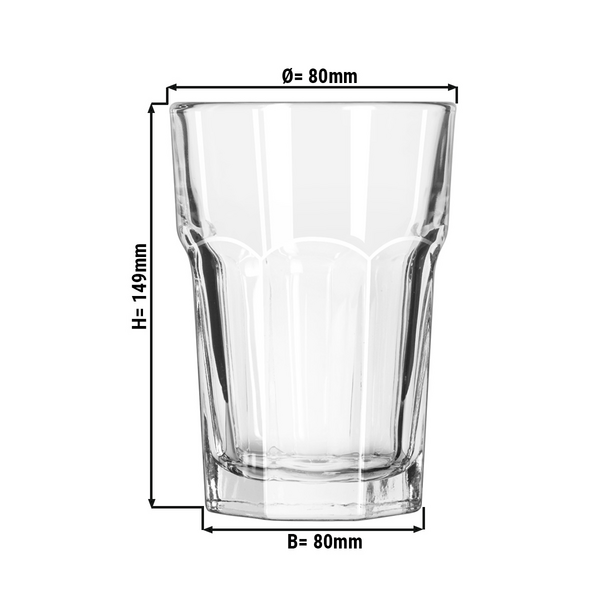 (12 komada) Long drink čaša - GIBRALTAR - 311 ml - Prozirna