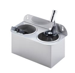 ijsschepspoeler - 312x161x210mm - met geïntegreerde waterstop-automaat & geïntegreerde straalregelaar & terugstroombeveiliging - met geïntegreerde zeefinzet - incl. zeefplaat