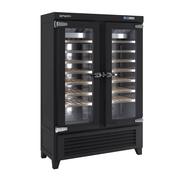 Răcitor de vinuri 640 litri - negru - cu 2 uşi din sticlă