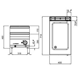 Elektrische bain-marie - 1,2 kW - 1x GN 1/1 - met aftapkraan