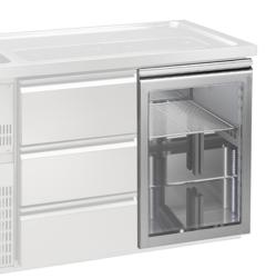 Skleněné dveře pro pivní výčepní pulty - pravý/levý závěs - 550x50x700 mm - dvojsklo, z nerezové oceli - pro série BRA & BLA - okno 440x630 mm