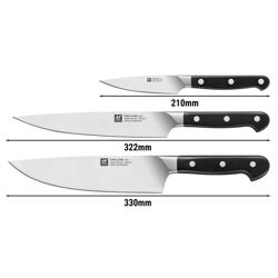(3‑Piece) ZWILLING | Pro Knife Set – Paring, Slicing & Chef’s Knife - FRIODUR® Ice‑Hardened - Made in Germany