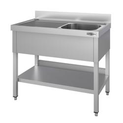 Lavello ECO - 1000x600mm - con ripiano di base e 1 vasca a destra 