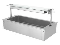 Inbouw ijsbak - 1785mm - 5x GN 1/1 - 200L - met glazen hoestscherm - crushed ice
