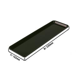 Dikdörtgen Sunum Tepsisi - Melamin - GN 2/4 - 530x162x20mm - Siyah - dikdörtgen - Yükseklik: 20mm