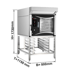 Bäckerei-Elektro-Kombidämpfer - Digital - 5x EN 600x400 - inkl. Haube, Untergestell & Waschsystem