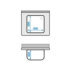 Commercial Sink Cabinet PREMIUM - 800x700mm - with 1 bowl centre