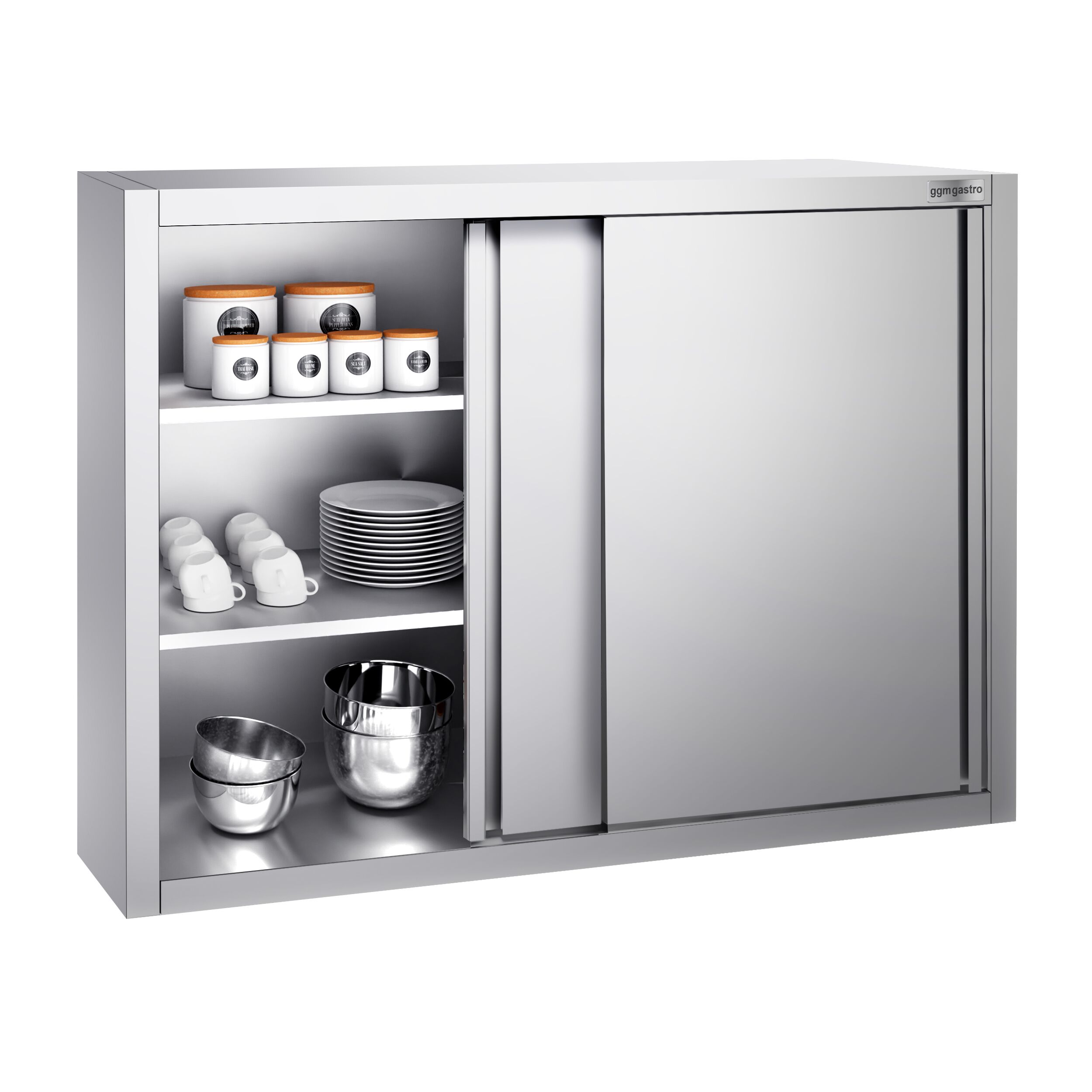 Armoire murale en acier inoxydable PREMIUM - 1000x400mm - avec portes coulissantes - 1000mm de haut