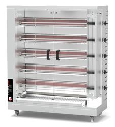 Grill gazowy do kurczaka PREMIUM - 23,5 kW - z 5 szpikulcami na 25 kurczaków	