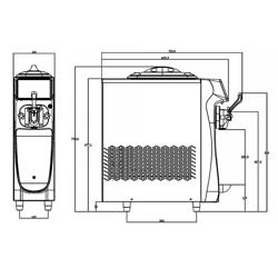 Softijsmachine - 16Liter/u - 1,15kW - Touchscreen - voor 1 smaken - Tafelmodel - luchtgekoeld