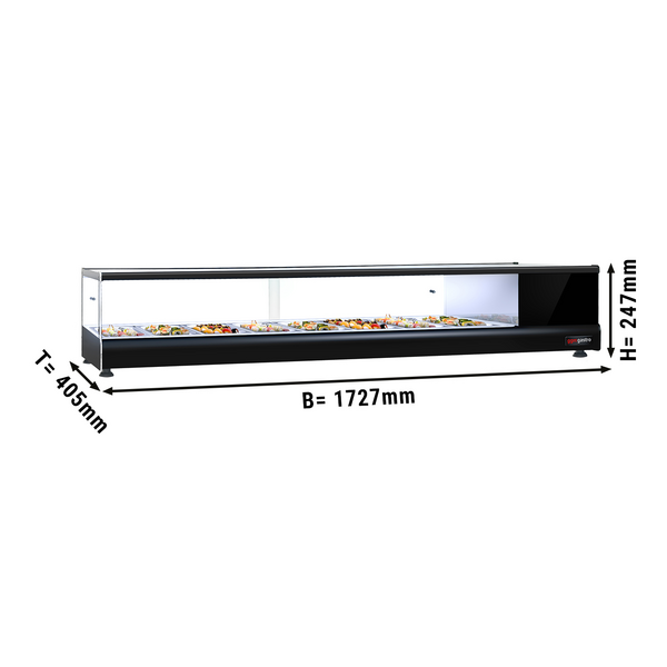 Tapas rashladna vitrina PREMIUM - 8x GN 1/3 - Crna boja 