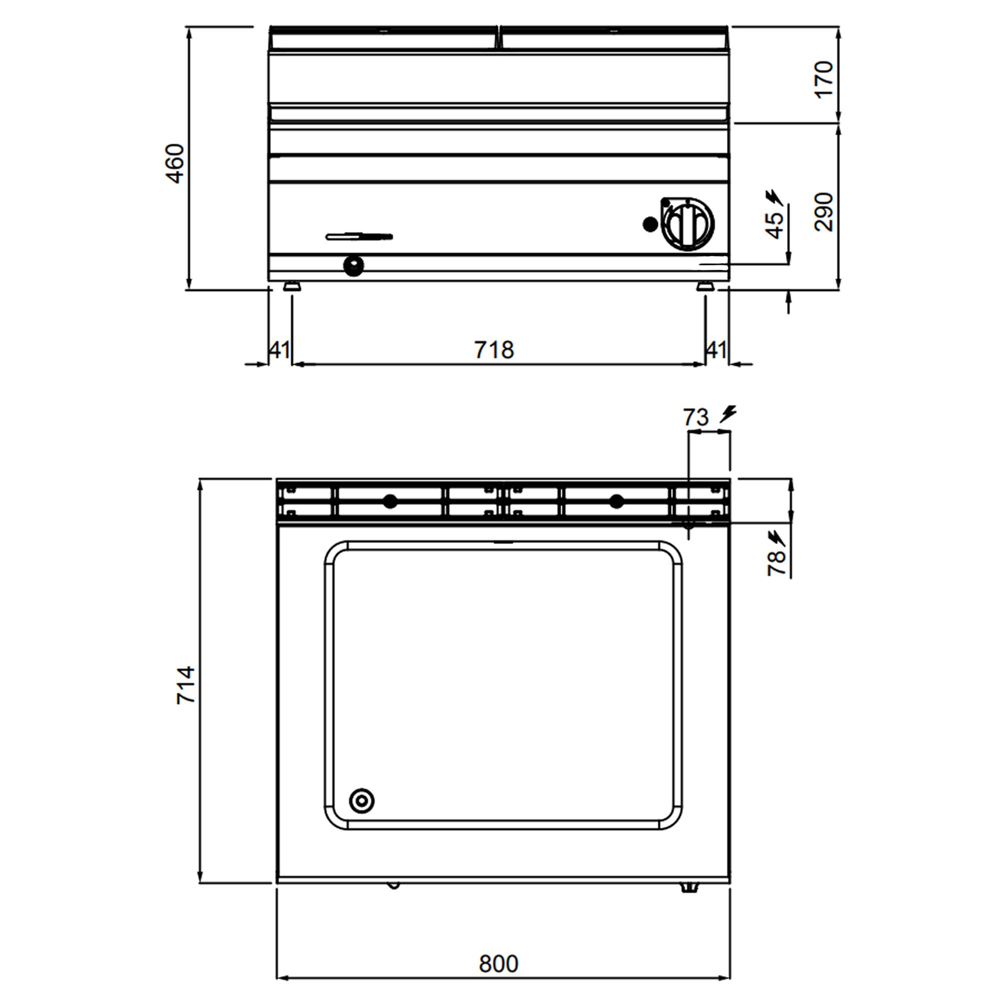 Bain-marie électrique – 2,4 kW – 2 × GN 1/1