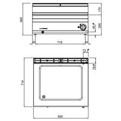 Bain marie – elektromos - 2,4 kW - 2x GN 1/1 - leeresztőcsappal