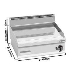 گریل گازی - صفحه صاف - 8 کیلووات - کروم سخت