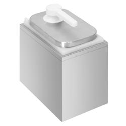 Dispenser per salse - Acciaio inox AISI 304 - 2L - 135x215x325mm - einstellbarer Dosierung - con contenitore - beccuccio antigoccia - incl. telaio di supporto in acciaio inox
