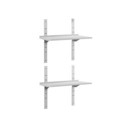 Rvs wandplank ECO - 1000x400mm - dubbel - met achteropstand - incl. wandsteunen