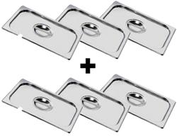  (6 pezzi) Coperchio GN in acciaio inox 1/3 - con incavo per cucchiaio